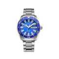Blue dial stainless steel watch
